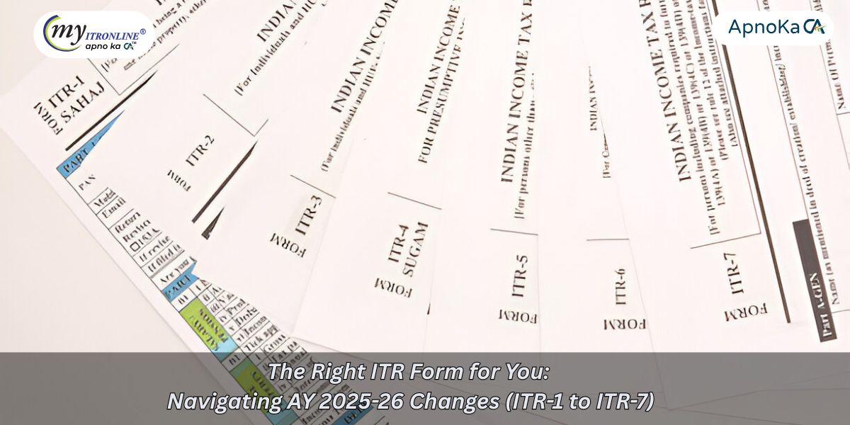 Understanding ITR Forms (ITR-1 to ITR-7) for AY 2025-26: Selecting the Appropriate Form for Your Earnings