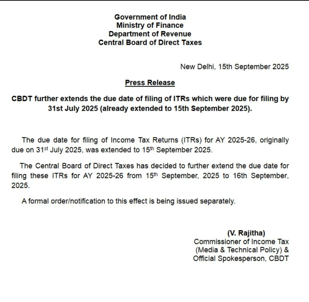 CBDT Press Release