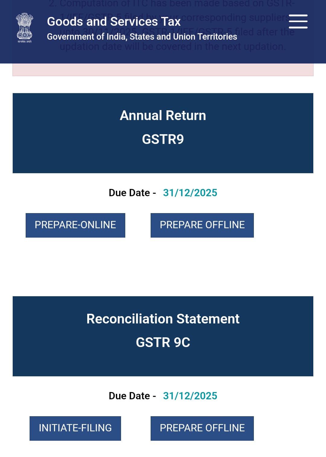 GSTR-9 and GSTR-9C Enabled