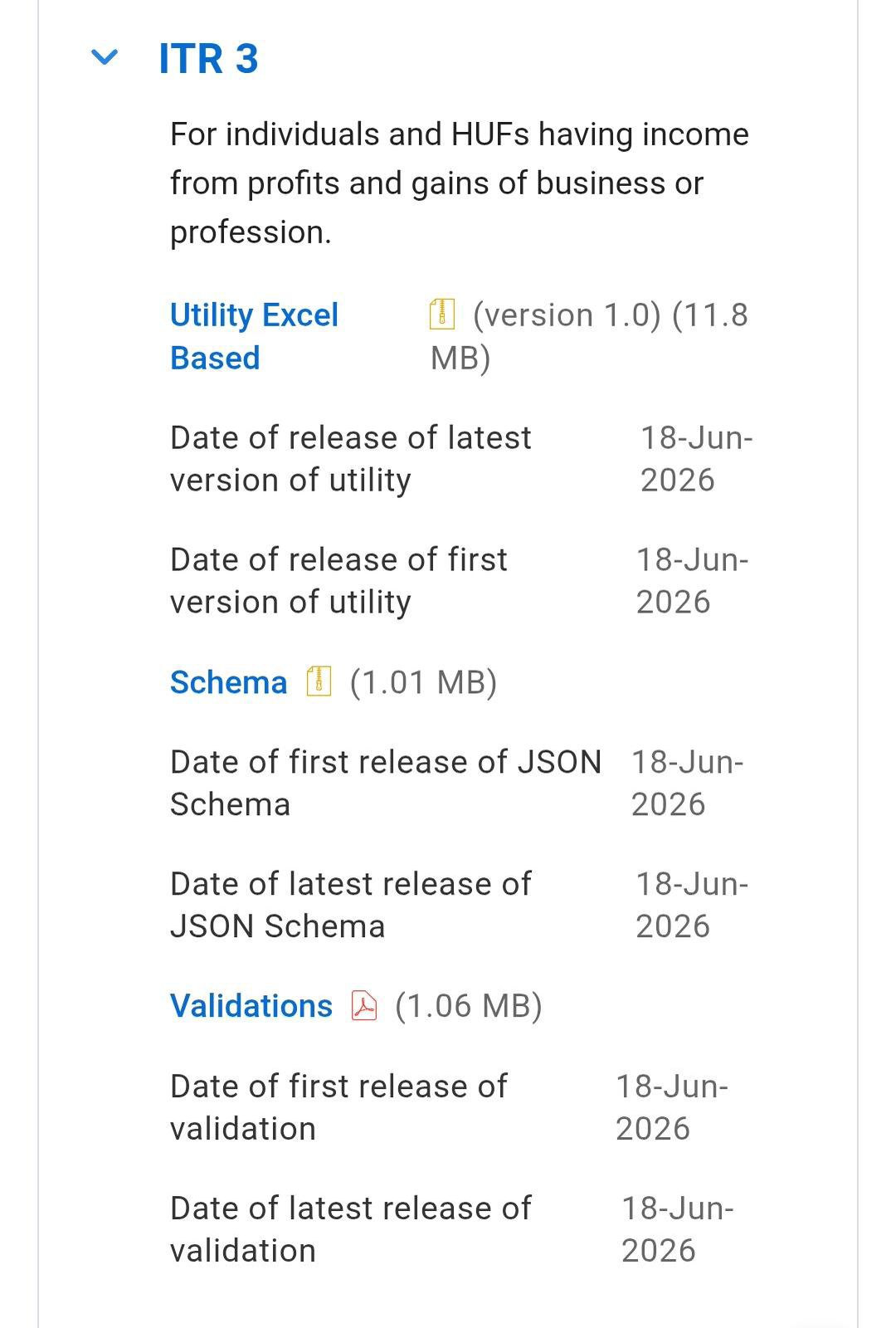 ITR-3 Utility Update